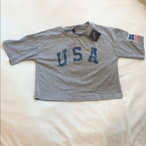 Zaful USA Crop Tee